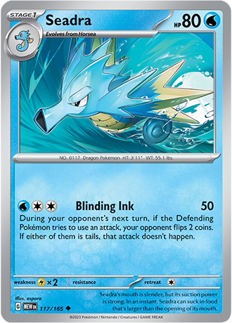 Karta Pokemon 117 165 Seadra [151].JPG