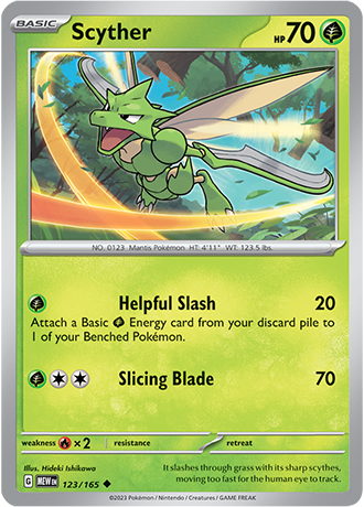 Karta Pokemon 123 165 Scyther [151].JPG