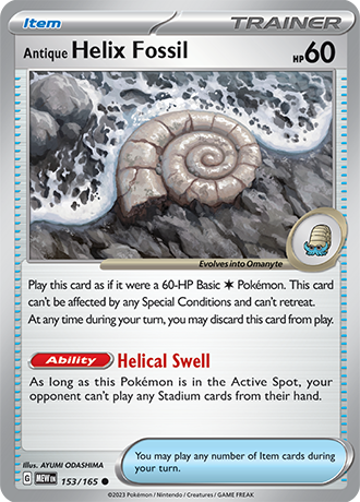 Karta Pokemon 153 165 Antique Helix Fossil [151].JPG