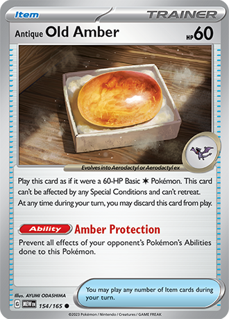 Karta Pokemon 154 165 Antique Old Amber [151].JPG