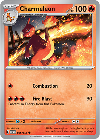 Karta Pokemon 005 165 Charmeleon [151].JPG