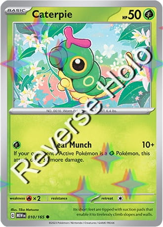 Karta Pokemon 010 165 Caterpie [151] [Reverse Holo] .JPG