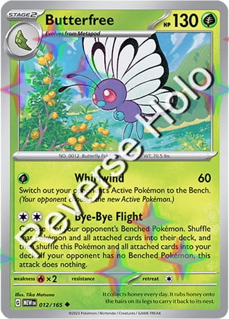 Karta Pokemon 012 165 Butterfree [151] [Reverse Holo] .JPG