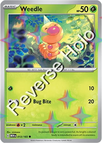 Karta Pokemon 013 165 Weedle [151] [Reverse Holo] .JPG