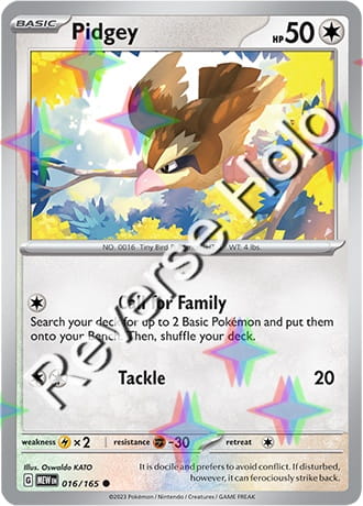 Karta Pokemon 016 165 Pidgey [151] [Reverse Holo] .JPG