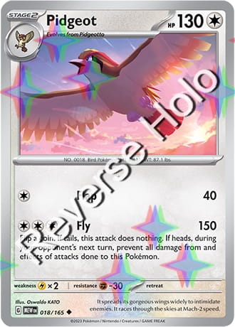 Karta Pokemon 018 165 Pidgeot [151] [Reverse Holo] .JPG