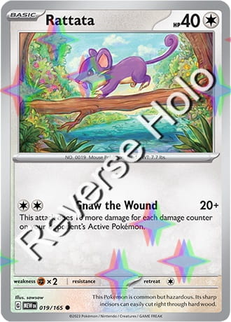 Karta Pokemon 019 165 Rattata [151] [Reverse Holo] .JPG