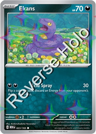 Karta Pokemon 023 165 Ekans [151] [Reverse Holo] .JPG