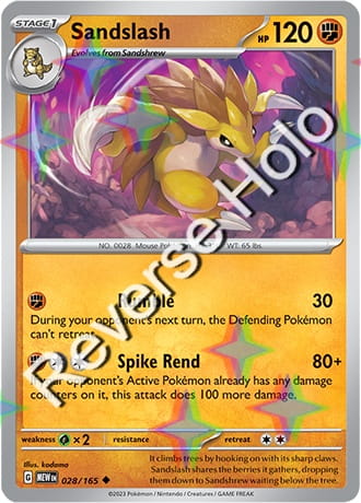 Karta Pokemon 028 165 Sandslash [151] [Reverse Holo] .JPG