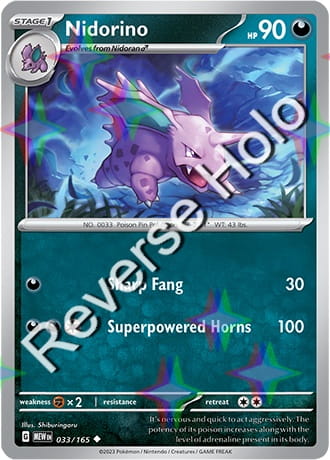 Karta Pokemon 033 165 Nidorino [151] [Reverse Holo] .JPG