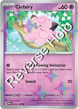 Karta Pokemon 035 165 Clefairy [151] [Reverse Holo] .JPG