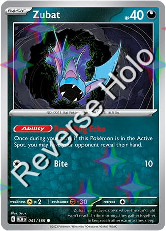Karta Pokemon 041 165 Zubat [151] [Reverse Holo] .JPG