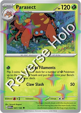 Karta Pokemon 047 165 Parasect [151] [Reverse Holo] .JPG