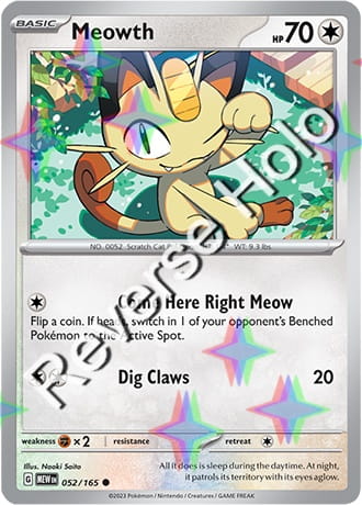 Karta Pokemon 052 165 Meowth [151] [Reverse Holo] .JPG