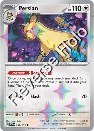 Karta Pokemon 053 165 Persian [151] [Reverse Holo] .JPG