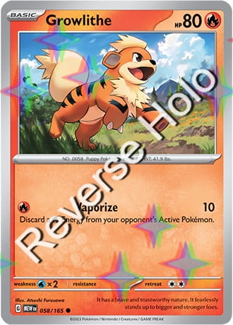Karta Pokemon 058 165 Growlithe [151] [Reverse Holo] .JPG