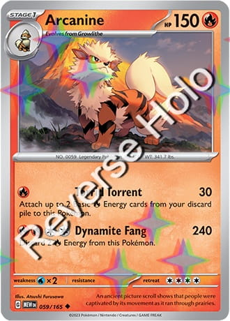 Karta Pokemon 059 165 Arcanine [151] [Reverse Holo] .JPG