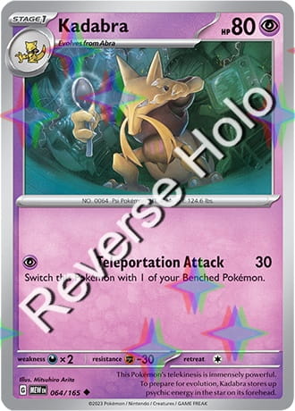 Karta Pokemon 064 165 Kadabra [151] [Reverse Holo] .JPG