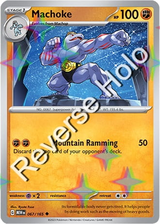Karta Pokemon 067 165 Machoke [151] [Reverse Holo] .JPG