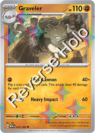 Karta Pokemon 075 165 Graveler [151] [Reverse Holo] .JPG
