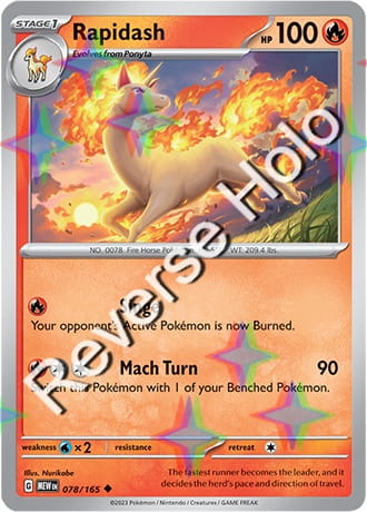 Karta Pokemon 078 165 Rapidash [151] [Reverse Holo] .JPG