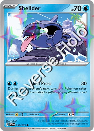 Karta Pokemon 090 165 Shellder [151] [Reverse Holo] .JPG