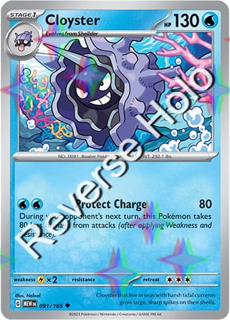 Karta Pokemon 091 165 Cloyster [151] [Reverse Holo] .JPG