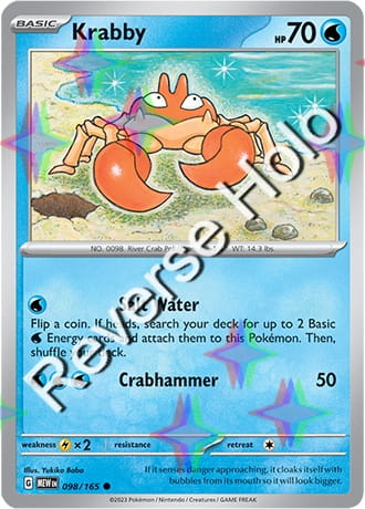 Karta Pokemon 098 165 Krabby [151] [Reverse Holo] .JPG
