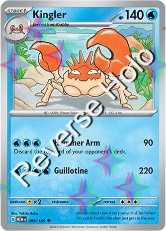Karta Pokemon 099 165 Kingler [151] [Reverse Holo] .JPG