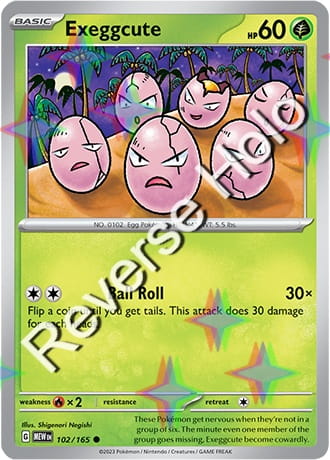 Karta Pokemon 102 165 Exeggcute [151] [Reverse Holo] .JPG