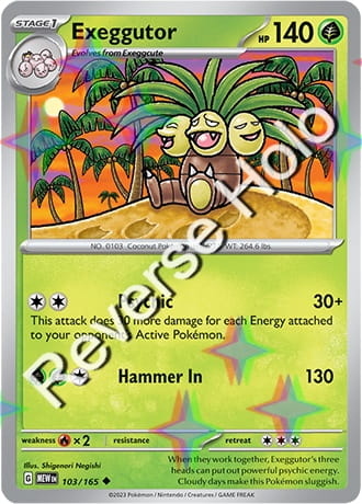 Karta Pokemon 103 165 Exeggutor [151] [Reverse Holo] .JPG