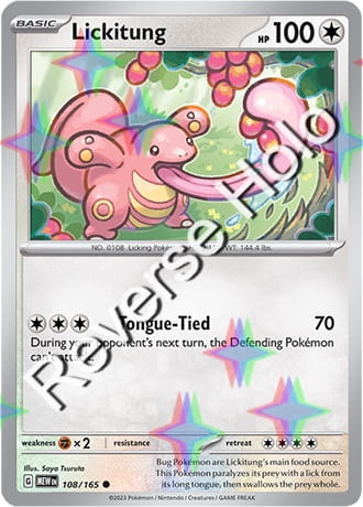 Karta Pokemon 108 165 Lickitung [151] [Reverse Holo] .JPG