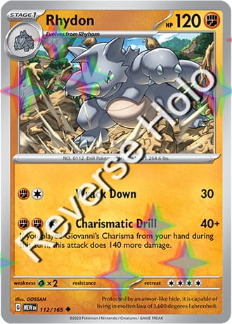 Karta Pokemon 112 165 Rhydon [151] [Reverse Holo] .JPG