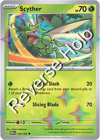 Karta Pokemon 123 165 Scyther [151] [Reverse Holo] .JPG