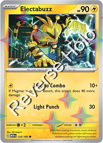 Karta Pokemon 125 165 Electabuzz [151] [Reverse Holo] .JPG