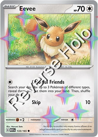 Karta Pokemon 133 165 Eevee [151] [Reverse Holo] .JPG