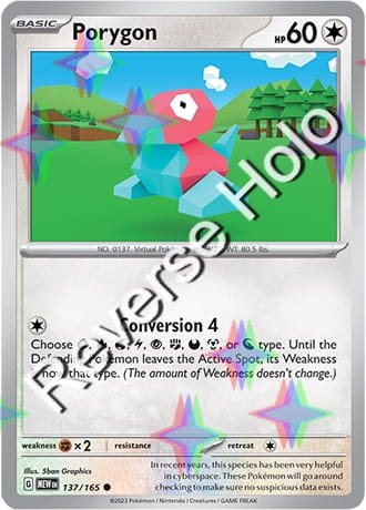 Karta Pokemon 137 165 Porygon [151] [Reverse Holo] .JPG