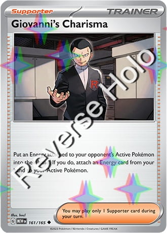 Karta Pokemon 161 165 Giovanni s Charisma [151] [Reverse Holo] .JPG