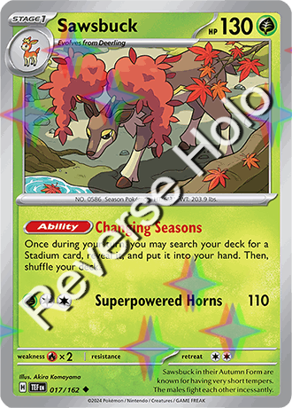 Karta Pokemon 017 162 Sawsbuck [Temporal Forces] [Reverse Holo].png
