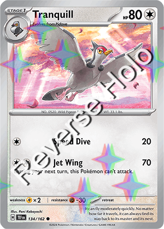 Karta Pokemon 134 162 Tranquill [Temporal Forces] [Reverse Holo].png
