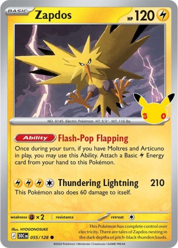 Karta Pokemon 055-128 Zapdos [30th Celebration].JPG