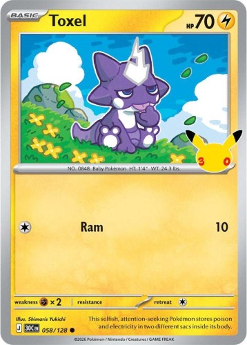 Karta Pokemon 058-128 Toxel [30th Celebration].JPG