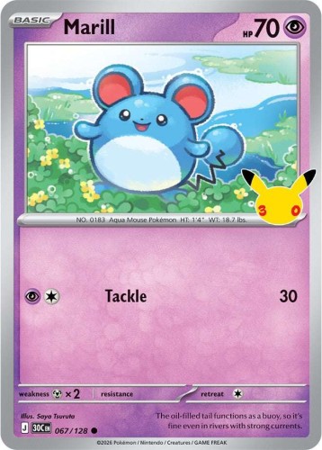 Karta Pokemon 067-128 Marill [30th Celebration].JPG