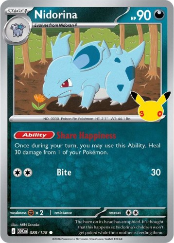 Karta Pokemon 088-128 Nidorina [30th Celebration].JPG