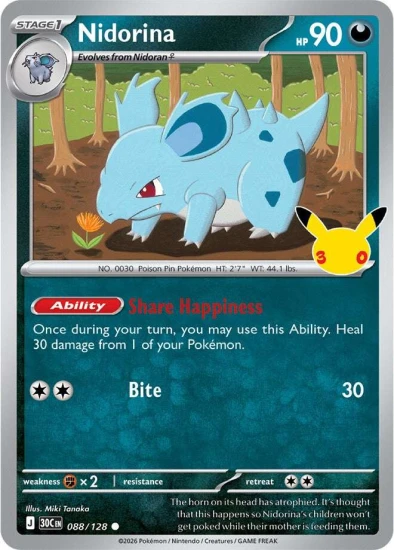 Karta Pokemon 088-128 Nidorina [30th Celebration].JPG