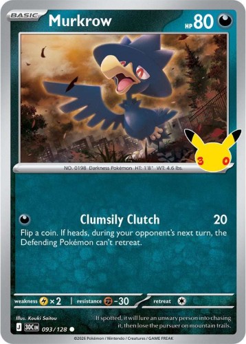 Karta Pokemon 093-128 Murkrow [30th Celebration].JPG