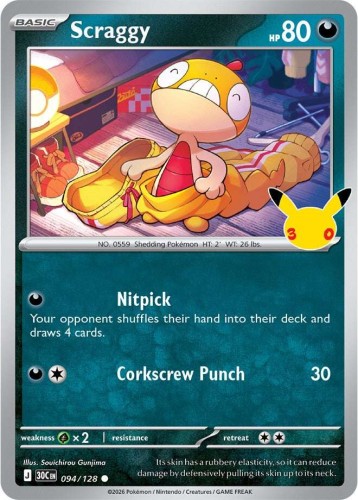 Karta Pokemon 094-128 Scraggy [30th Celebration].JPG