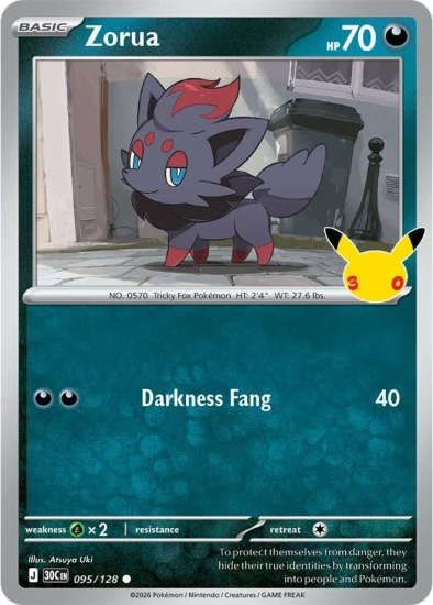 Karta Pokemon 095-128 Zorua [30th Celebration].JPG