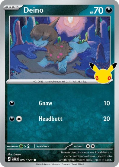 Karta Pokemon 097-128 Deino [30th Celebration].JPG