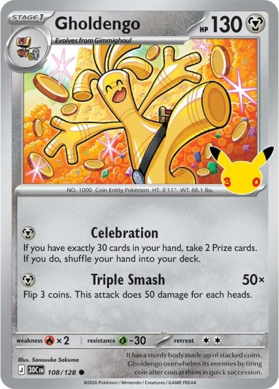 Karta Pokemon 108-128 Gholdengo [30th Celebration].JPG